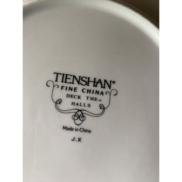Tienshan Fine China “Deck The Halls” Set of 3 Christmas Dinner Plates 10.5" - Picture 3 of 3